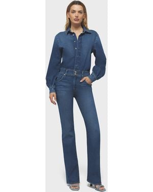 Hudson Jeans The Designer: Balloon Sleeve Bootcut Jumpsuit - Blue