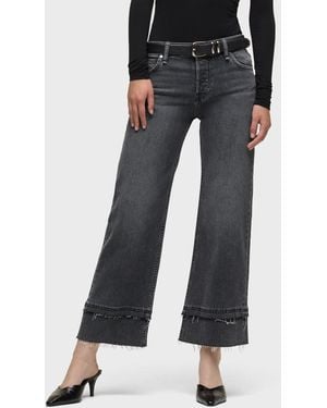 Hudson Jeans Rosie Wide Leg Ankle Raw Hem - Black