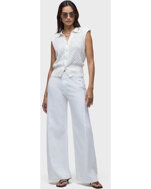 Hudson Jeans Jodie Frayed Seam Loose Wide Leg - Blue