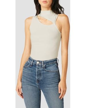 Hudson Jeans Mock Neck Cut Out Tank - Blue