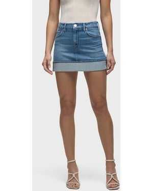 Hudson Jeans Cuff Mini Skirt - Blue