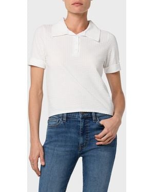 Hudson Jeans Boxy Crop Polo - White
