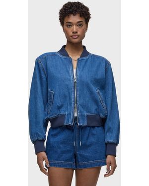 Hudson Jeans Denim Bomber Jacket - Blue