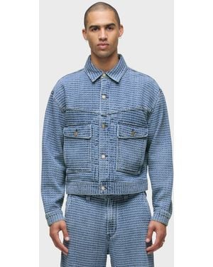 Hudson Jeans Jacquard Trucker Jacket - Blue