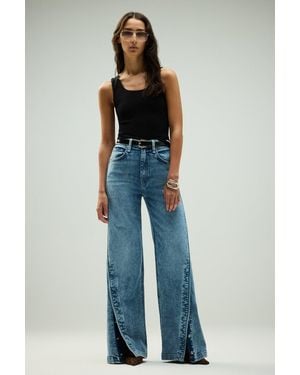 Hudson Jeans James High-rise Wide Leg Jean With Forward Seam - Blue