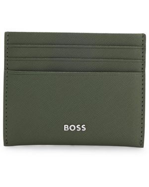 BOSS Card Holder With Logo Lettering - Green