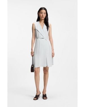 BOSS Belted Wrap Dress - White