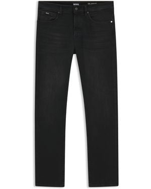 BOSS Delaware Slim-Fit Jeans Van Zwart Stretchdenim