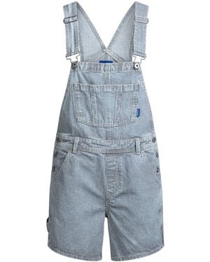 HUGO Korte Tuinbroek Van Gestreept Blauw Denim