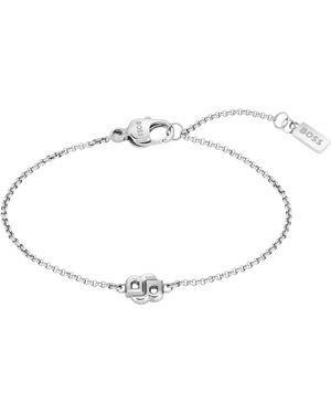 BOSS Pulsera Plateada Con Monograma Double B - Blanco