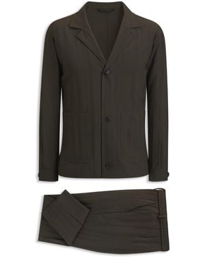 BOSS Traje Slim Fit De Dos Piezas En Tejido De Sirsaca De Lana - Negro