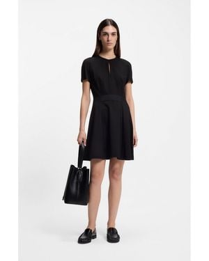BOSS Stretch-Jersey Dress With Keyhole Neckline - Black