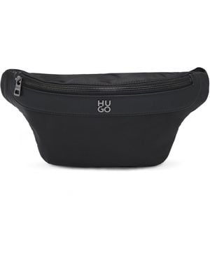HUGO Twill Belt Bag With Stacked-Logo Hardware - Black