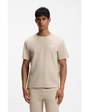 BOSS Waffle-Knit Pyjama Top - Natural