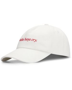 HUGO Cotton-Twill Cap With Embroidered Slogan - White