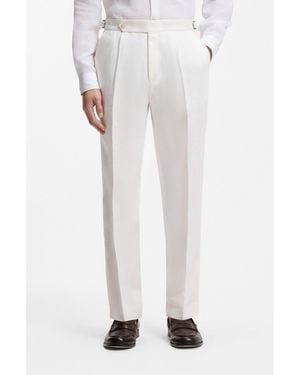 BOSS Relaxed-Fit Trousers - White