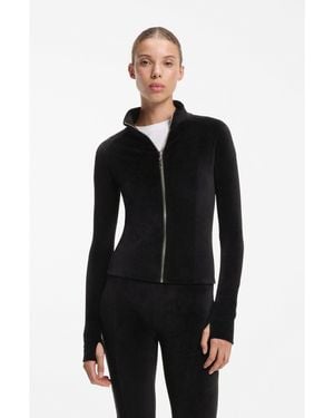 HUGO Extra-Slim-Fit Zip-Through Top - Black