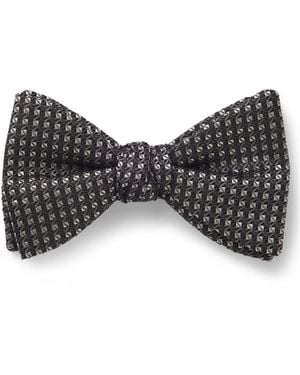 HUGO Silk Bow Tie With Jacquard Pattern - Black