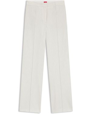 HUGO Pantalon Met Rechte Pijpen En Krijtstreep - Wit