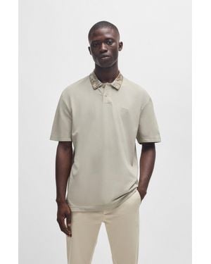 BOSS Light Beige Men's Polo Shirts Size L - Natural