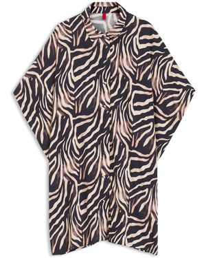 HUGO Strandkleid Mit Print Und Stacked-Logo-Besatz - Schwarz