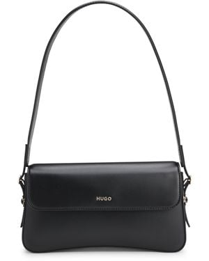 HUGO Logo-Lettering Shoulder Bag - Black