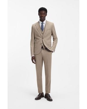 HUGO Three-Piece Extra-Slim-Fit Suit - White