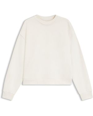 HUGO Relaxed-Fit Katoenen Sweatshirt Met Logostiksel - Wit