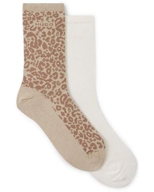 HUGO Two-Pack Regular-Length Socks - Natural