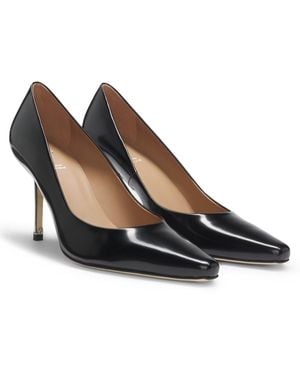 BOSS Leren Pumps Met Zilverkleurige Hak - Zwart