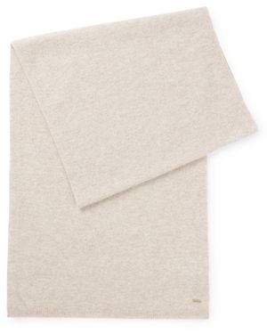 BOSS Bufanda De Cashmere Con Adorno De Logotipo Metálico - Neutro