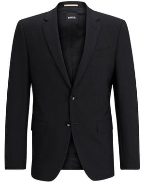 BOSS Slim-Fit Sakko Aus Elastischer Schurwolle - Grau