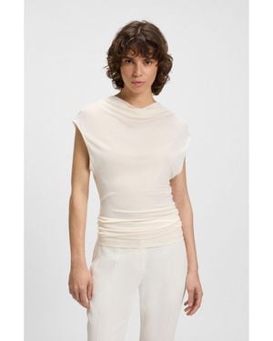 BOSS High-Neck Top - White