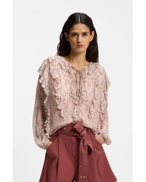BOSS Patterned Women's Casual Blouses Size 4 - Multicolor