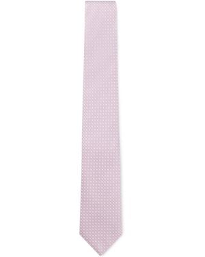 BOSS Silk-Blend Tie With Jacquard-Woven Pattern - Purple