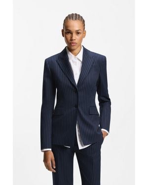 HUGO Regular-Fit Blazer With Pinstripe - Blue