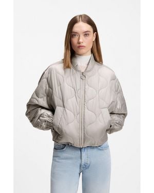 HUGO Water-Repellent Jacket With Onion Quilting - Grey
