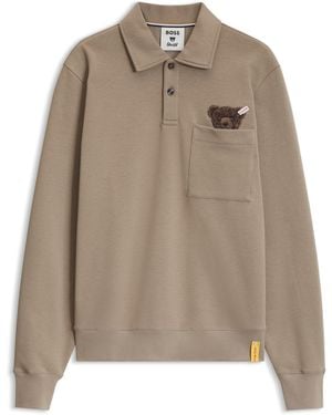 BOSS X Steiff Sweatshirt Met Polokraag - Naturel