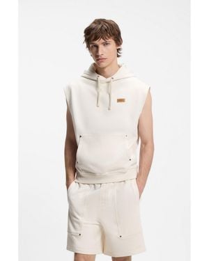 HUGO Sleeveless Hoodie - Natural