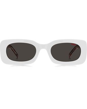 HUGO Lunettes de soleil en acétate blanc avec cordon à message amovible - Multicolore
