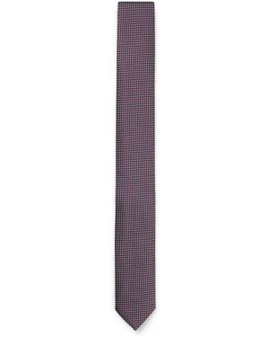 HUGO Jacquard-Patterned Tie - Purple