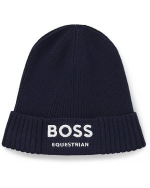 BOSS Equestrian Fisherman Beanie Hat - Brown