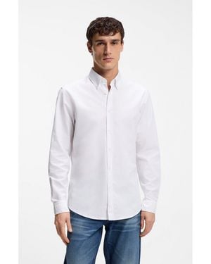 BOSS Regular-Fit Button-Down Shirt - White