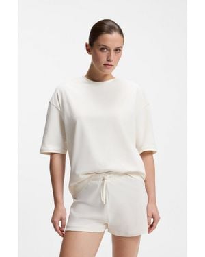 HUGO Stretch-Cotton Pyjamas With Mesh Logo Inserts - White