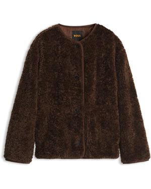BOSS Cappotto Relaxed Fit - Marrone