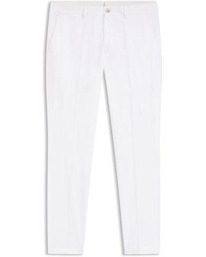 BOSS Slim-Fit Hose Aus Baumwolle, Seide Und Stretch - Weiß