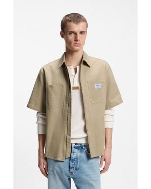 HUGO Oversized-Fit Shirt - Natural