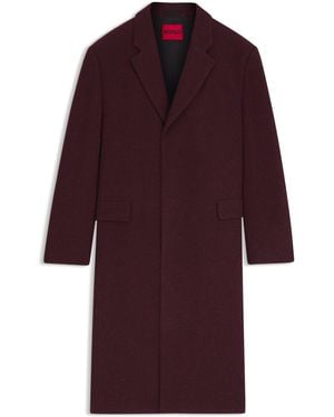 HUGO Langer Regular-Fit Mantel Aus Tweed - Rot