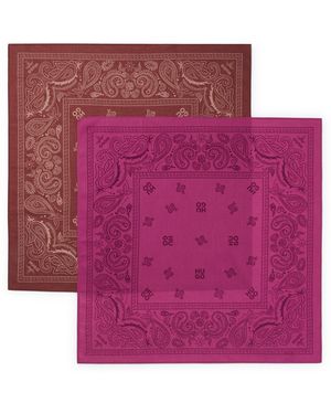 HUGO Bandanas Aus Bedruckter Baumwoll-Popeline Im Zweier-Pack - Pink
