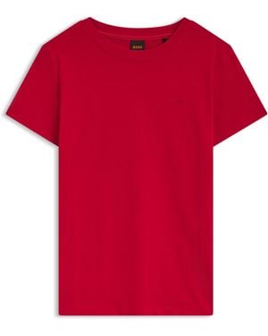 BOSS T-Shirt Van Katoenen Jersey Met Logodetail - Rood
